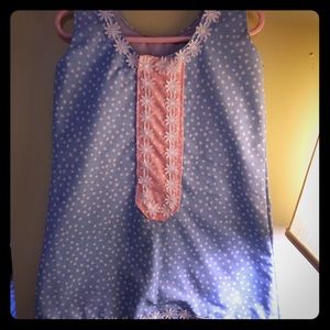 Handmade child’s dress  light blue & pink